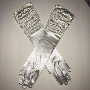 Prom Faux pearls Swarovski crystal Long Gloves NWT